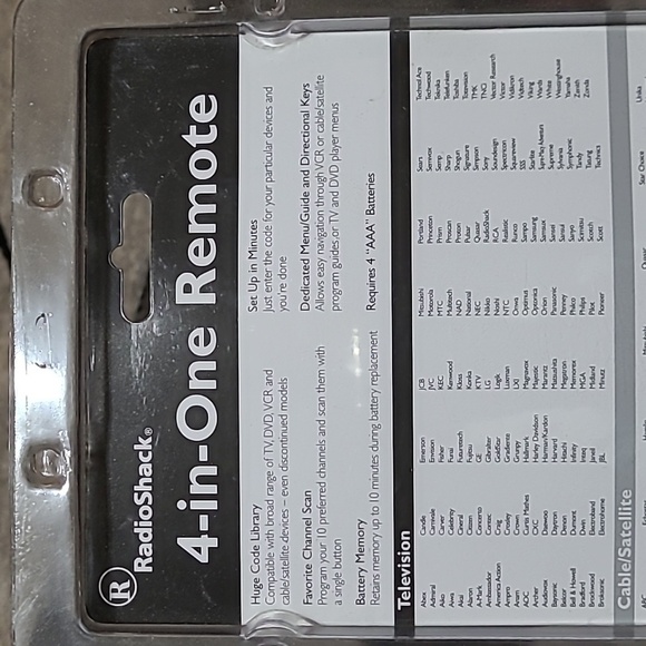 RADIO SHACK UNIVERSAL 4-IN-1 AMERICAN FLAG DESIGN REMOTE CONTROL - Picture 9 of 12